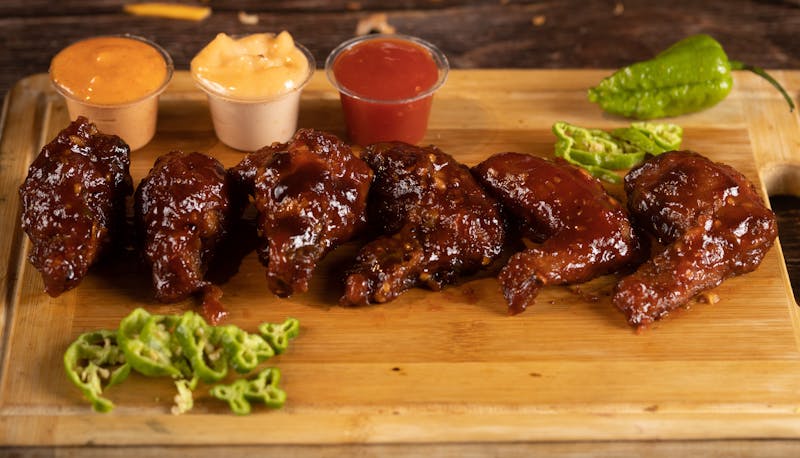 Crispy chicken wings served at Dewey's