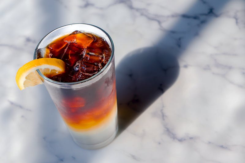 Iced tea drink at Dewey's restaurant
