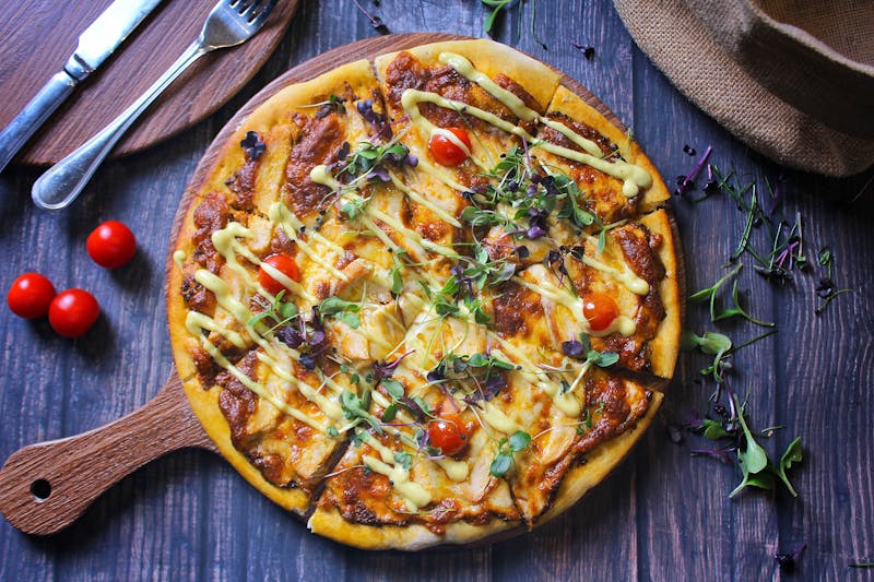 Veggie supreme pizza handcrafted at Dewey's